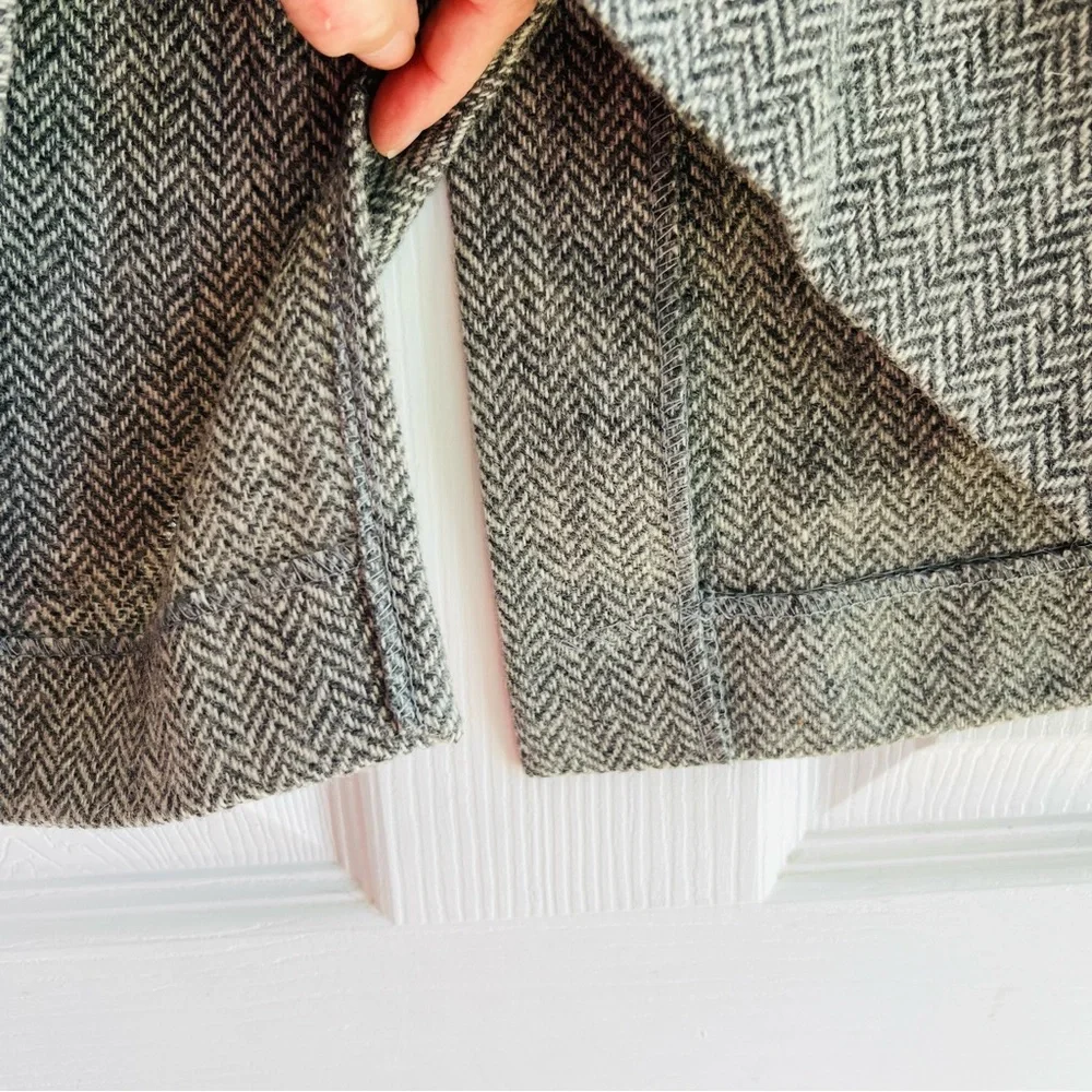 Vintage 70’s\80’s Prestige Boston Classic Gray Wool Blend Herringbone Skirt 10
